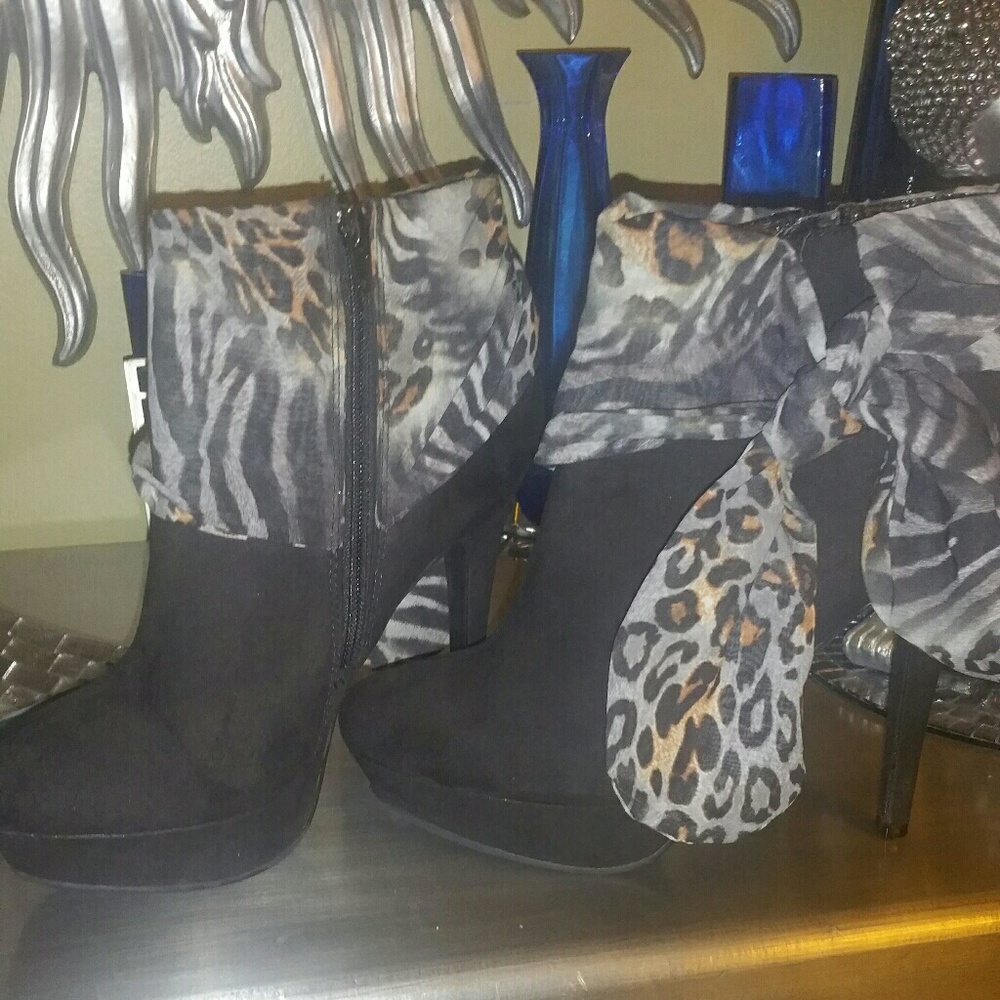 Black high heel booties
